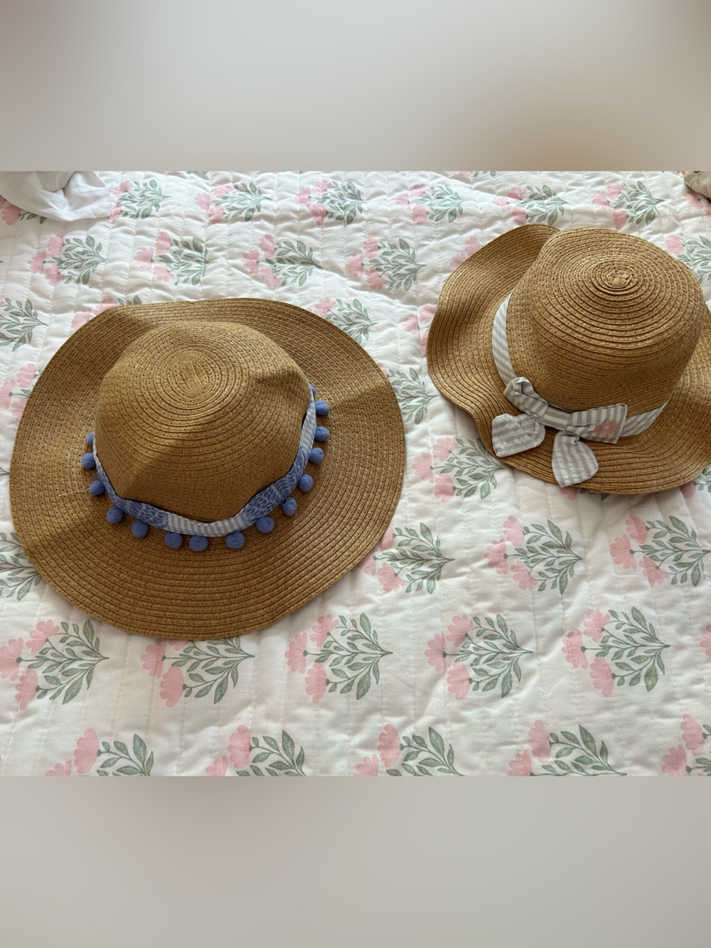 Toddler Girl Straw Sun Hat Bundle Preppy Fall Beach Day Coastal Cute Accessories